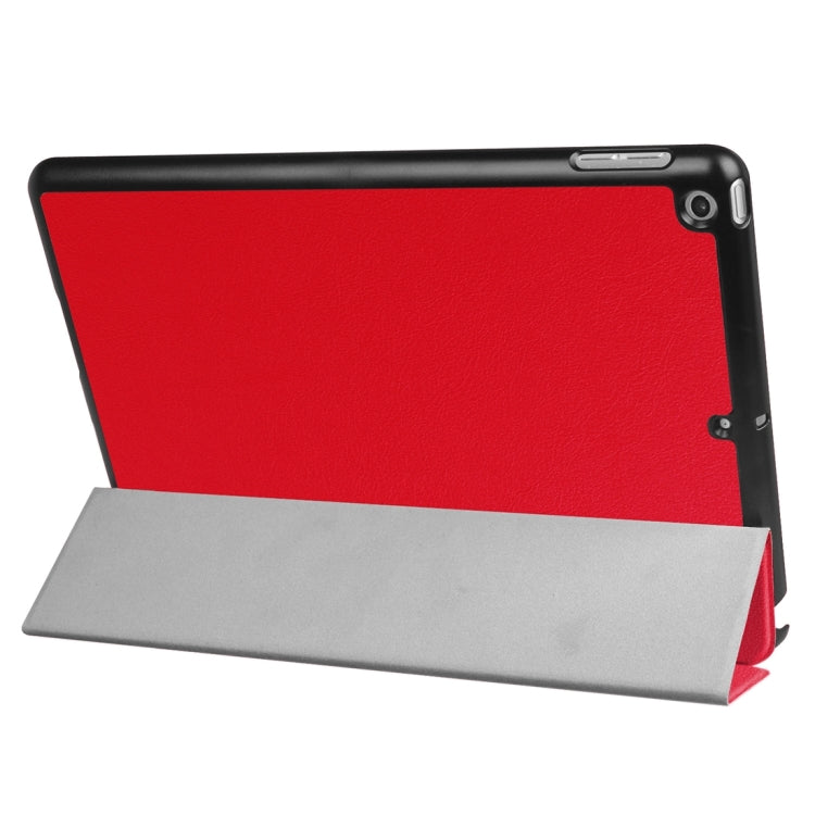 For iPad 9.7 (2018) & iPad 9.7 (2017) Custer Texture Horizontal Flip Leather Case with Three-folding Holder & Sleep / Wake-up Function(Red) - iPad 9.7 (2018) & (2017) Cases by buy2fix | Online Shopping UK | buy2fix