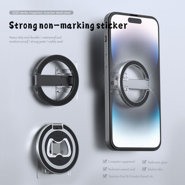 R-JUST SJ20-2 Zinc Alloy Magnetic Bottle Opener Cellphone Holder With No Trace Sticker (Black) - Hand-Sticking Bracket by R-JUST | Online Shopping UK | buy2fix