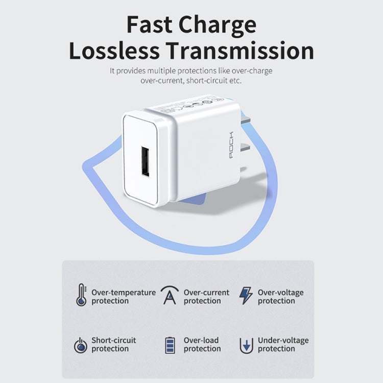 ROCK T6 1A Single USB Port Travel Charger Power Adapter, CN Plug(White) - Mobile Accessories by ROCK | Online Shopping UK | buy2fix