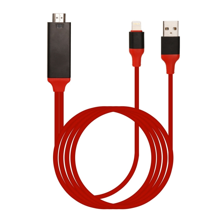 8 Pin Male to HDMI & USB Male Adapter Cable, Length: 2m(Red) - Video & Audio Cable by buy2fix | Online Shopping UK | buy2fix