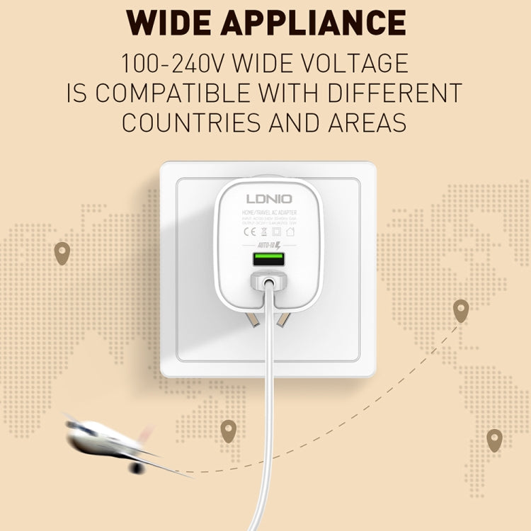 LDNIO A201 2.4A Dual USB Charging Head Travel Direct Charge Mobile Phone Adapter Charger With Micro USB Data Cable(EU Plug) - USB Charger by LDNIO | Online Shopping UK | buy2fix