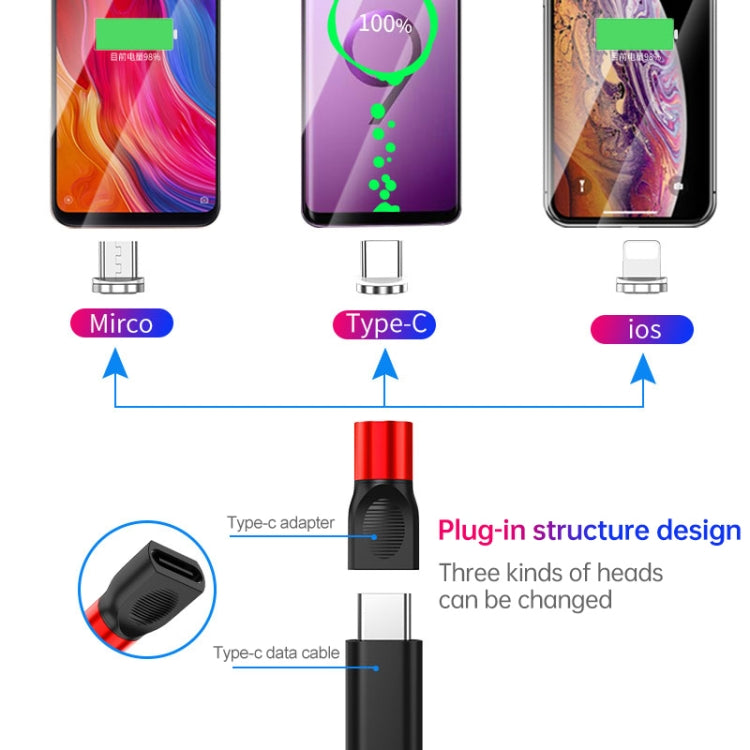 4 in 1 3A 8 Pin & USB-C / Type-C & Micro USB Zinc Alloy Magnetic Charging Head + USB-C / Type-C Magnetic Charging Adapter Set (Silver) - Mobile Accessories by buy2fix | Online Shopping UK | buy2fix