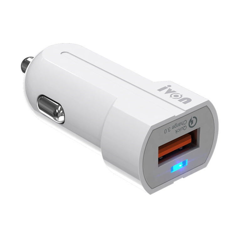 IVON CC13 QC 3.0 Fast Charging Car Charger (White) - In Car by IVON | Online Shopping UK | buy2fix