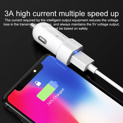 IVON CC13 QC 3.0 Fast Charging Car Charger Set with 8 Pin Charging Cable (White) - Car Charger by IVON | Online Shopping UK | buy2fix