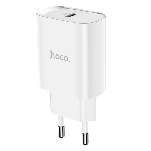 hoco N14 PD 20W Single Port Smart Travel Charger Power Adapter, EU Plug(White) - USB Charger by hoco | Online Shopping UK | buy2fix