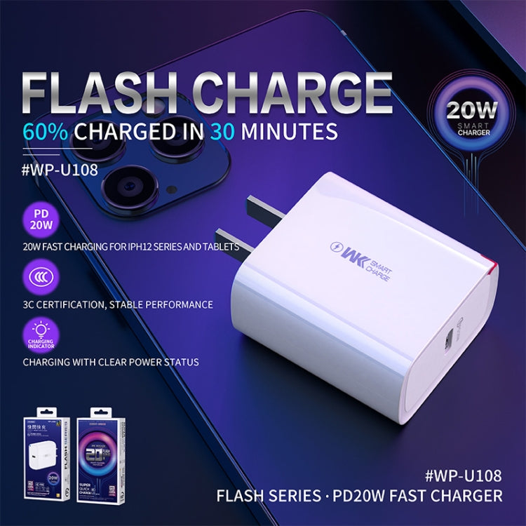 WK WP-U108 20W PD Fast Charger, Plug Type: CN Plug - USB Charger by WK | Online Shopping UK | buy2fix