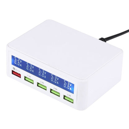 40W QC3.0  2.4A  4-USB Ports Fast Charger Station Travel Desktop Charger Power Adapter with LCD Digital Display, AU Plug - Multifunction Charger by buy2fix | Online Shopping UK | buy2fix