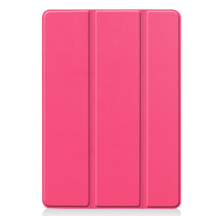 For iPad 10.2 Custer Texture Horizontal Flip Smart PU Leather Case with Sleep / Wake-up Function & Three-folding Holder (Rose Red) - iPad 10.2 Cases by buy2fix | Online Shopping UK | buy2fix