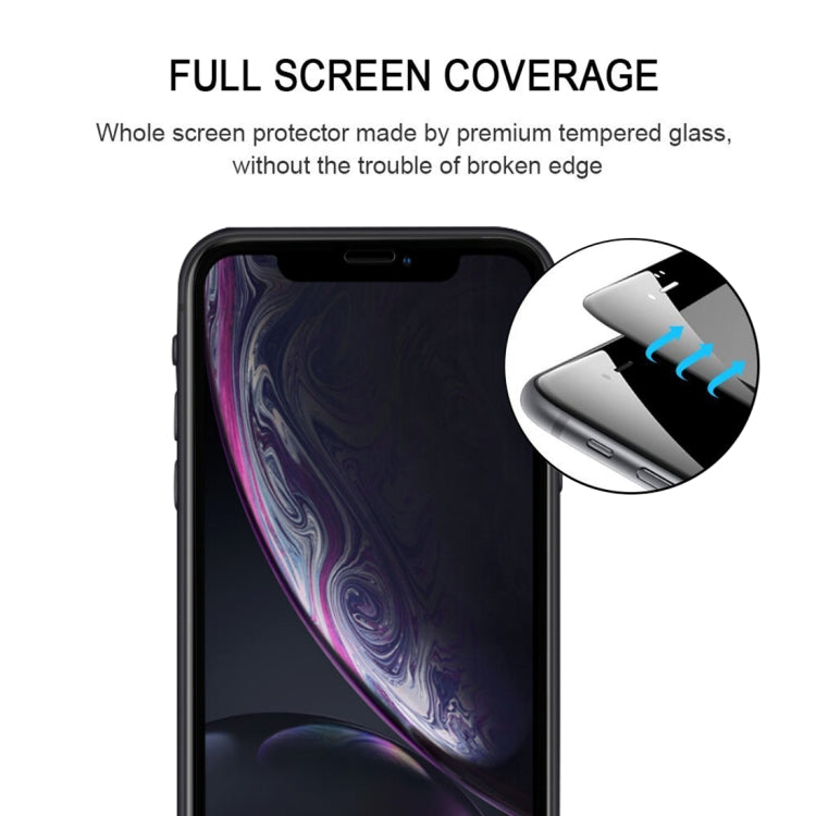 For iPhone 11 / XR Full Glue Silk Print Full Screen Tempered Glass Film(Black) - iPhone XR Tempered Glass by buy2fix | Online Shopping UK | buy2fix