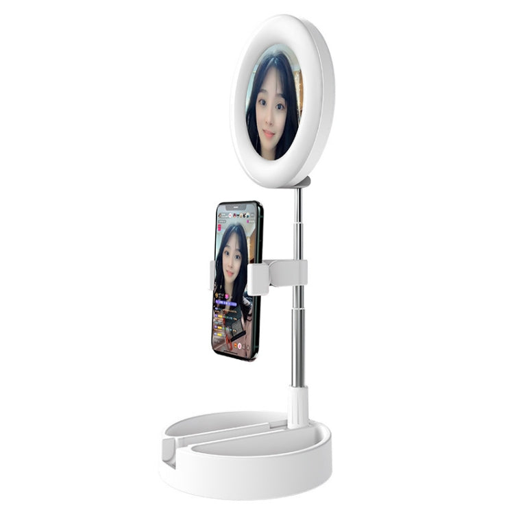 WK G3 Folding Storage Type Desktop Multi-function Live Light Makeup Mirror Holder (White) - Selfie Light by WK | Online Shopping UK | buy2fix