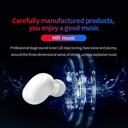 A10 TWS Space Capsule Shape Wireless Bluetooth Earphone with Magnetic Charging Box & Lanyard, Support HD Call & Automatic Pairing Bluetooth(Black White) - TWS Earphone by buy2fix | Online Shopping UK | buy2fix