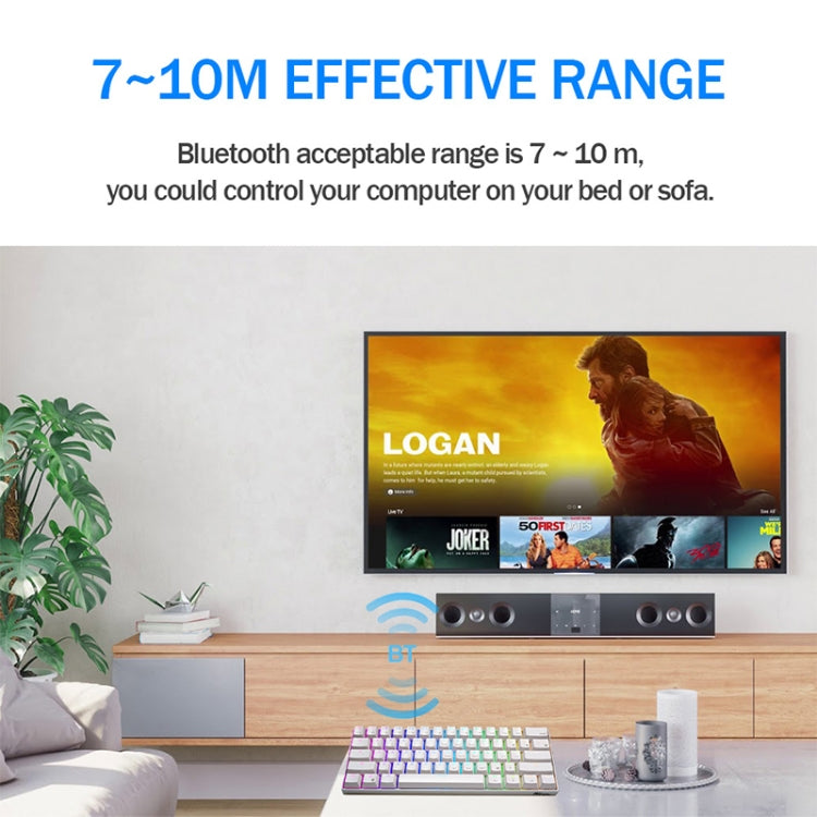 RK61 61 Keys Bluetooth / 2.4G Wireless / USB Wired Three Modes Blue Switch Tablet Mobile Gaming Mechanical Keyboard with RGB Backlight, Cable Length: 1.5m (White) - Wired Keyboard by buy2fix | Online Shopping UK | buy2fix