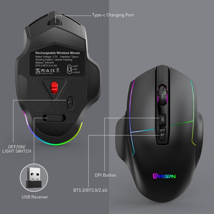 MKESPN X11 Wired RGB Gaming Mouse - Wired Mice by MKESPN | Online Shopping UK | buy2fix