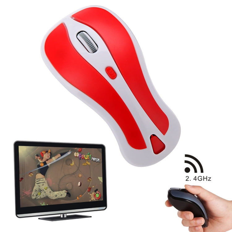 PR-01 6D Gyroscope Fly Air Mouse 2.4G USB Receiver 1600 DPI Wireless Optical Mouse for Computer PC Android Smart TV Box (Red + White) - Wireless Mice by buy2fix | Online Shopping UK | buy2fix