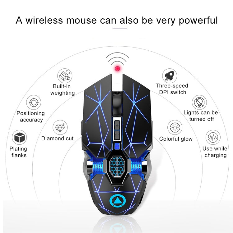 YINDIAO A7 2.4GHz 1600DPI 3-modes Adjustable 7-keys Rechargeable RGB Light Wireless Silent Gaming Mouse (White) - Computer & Networking by YINDIAO | Online Shopping UK | buy2fix