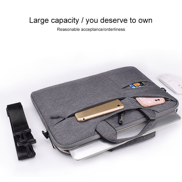 ST02S Waterproof Tear Resistance Hidden Portable Strap One-shoulder Handbag for 13.3 inch Laptops, with Suitcase Belt(Dark Gray) - Computer & Networking by buy2fix | Online Shopping UK | buy2fix