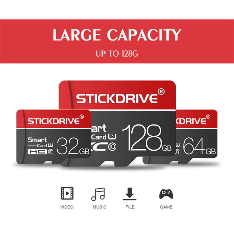 STICKDRIVE 64GB U3 White Line Red and Black TF(Micro SD) Memory Card - Micro SD Card by STICKDRIVE | Online Shopping UK | buy2fix