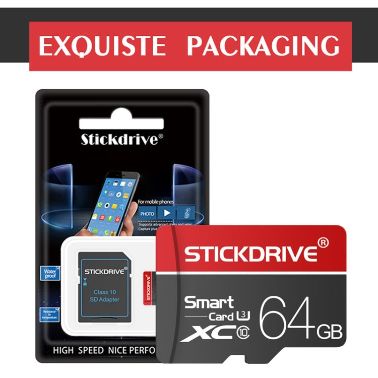 STICKDRIVE 64GB U3 White Line Red and Black TF(Micro SD) Memory Card - Micro SD Card by STICKDRIVE | Online Shopping UK | buy2fix