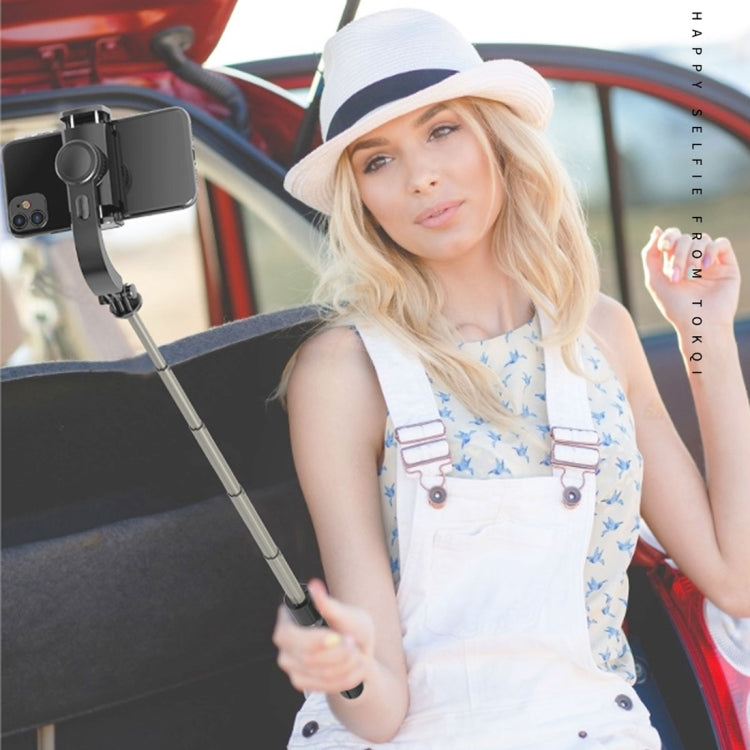 L08 Adjustable Gimbal Stabilize Bluetooth Self-timer Pole Tripod Selfie Stick (Black) - Consumer Electronics by buy2fix | Online Shopping UK | buy2fix