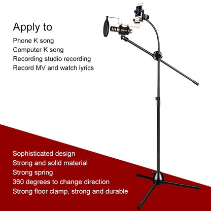 RODD NB-108 Karaoke Phone Microphone Tripod Scissor Arm Stand Holder, For Studio Recording, Live Broadcast, Live Show, KTV, etc. - Consumer Electronics by buy2fix | Online Shopping UK | buy2fix