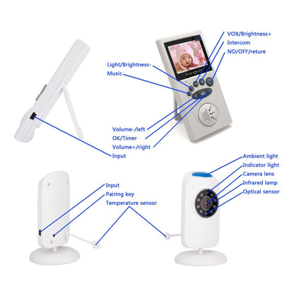 WLSES GB101 2.4 inch Wireless Surveillance Camera Baby Monitor, EU Plug - Security by buy2fix | Online Shopping UK | buy2fix