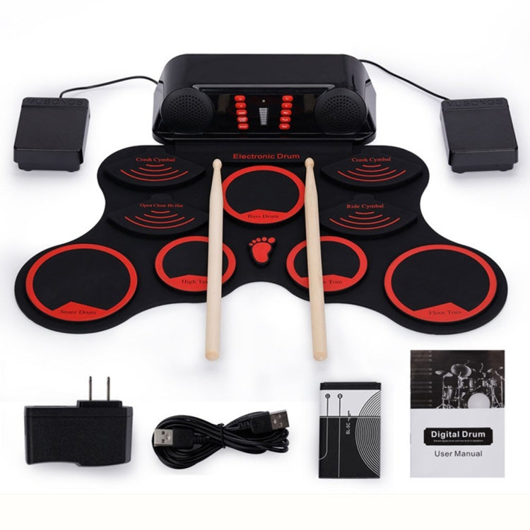 Portable Adult Beginner Children Hand Roll Electronic Drum(Black) - Percussion Instruments by buy2fix | Online Shopping UK | buy2fix