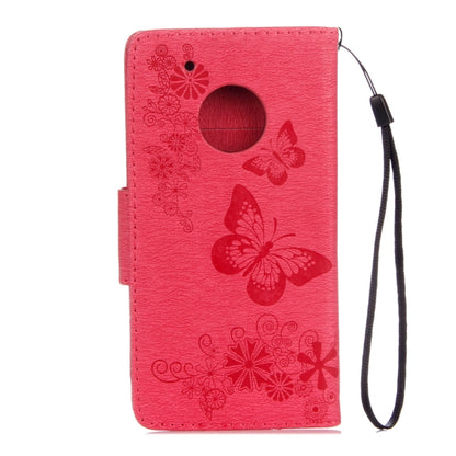 For Motorola Moto G5 Plus Pressed Flowers Butterfly Pattern Horizontal Flip Leather Case with Holder & Card Slots & Wallet(Red) - Motorola Cases by buy2fix | Online Shopping UK | buy2fix