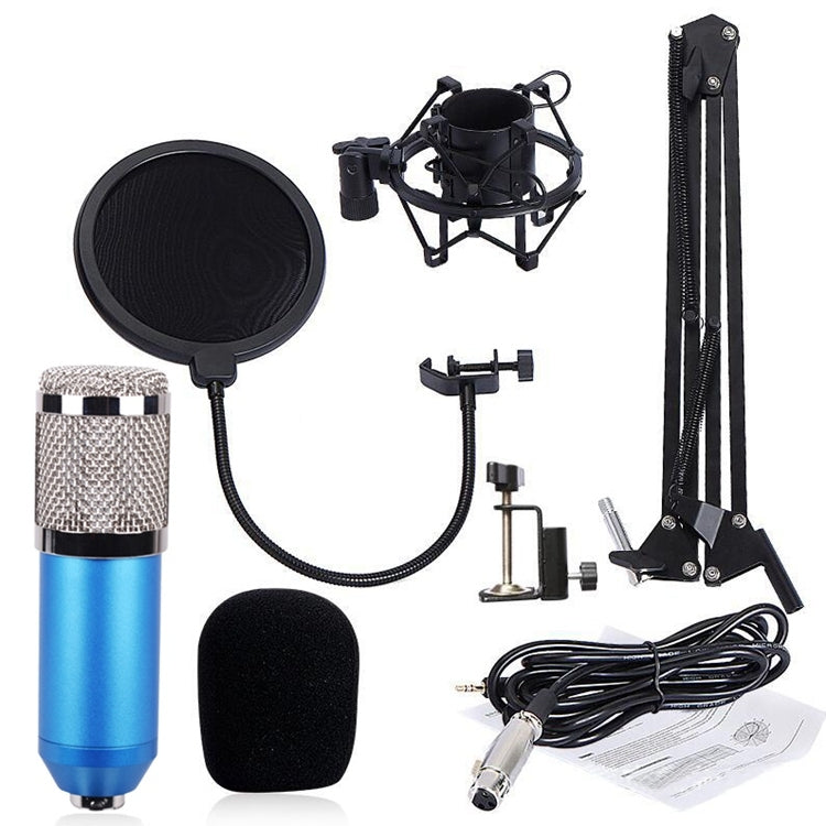 BM-800 Network K-Song Dedicated High-end Metal Shock Mount Microphone Set(Blue) - Consumer Electronics by buy2fix | Online Shopping UK | buy2fix