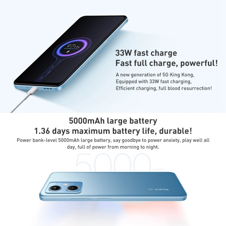 Xiaomi Redmi Note 12 5G, 48MP Camera, 8GB+128GB, Dual Back Cameras, 5000mAh Battery, Side Fingerprint Identification, 6.67 inch MIUI 13 Qualcomm Snapdragon 4 Gen1 Octa Core up to 2.0GHz, Network: 5G, Dual SIM, IR, Not Support Google Play(White) - Xiaomi Redmi by Xiaomi | Online Shopping UK | buy2fix