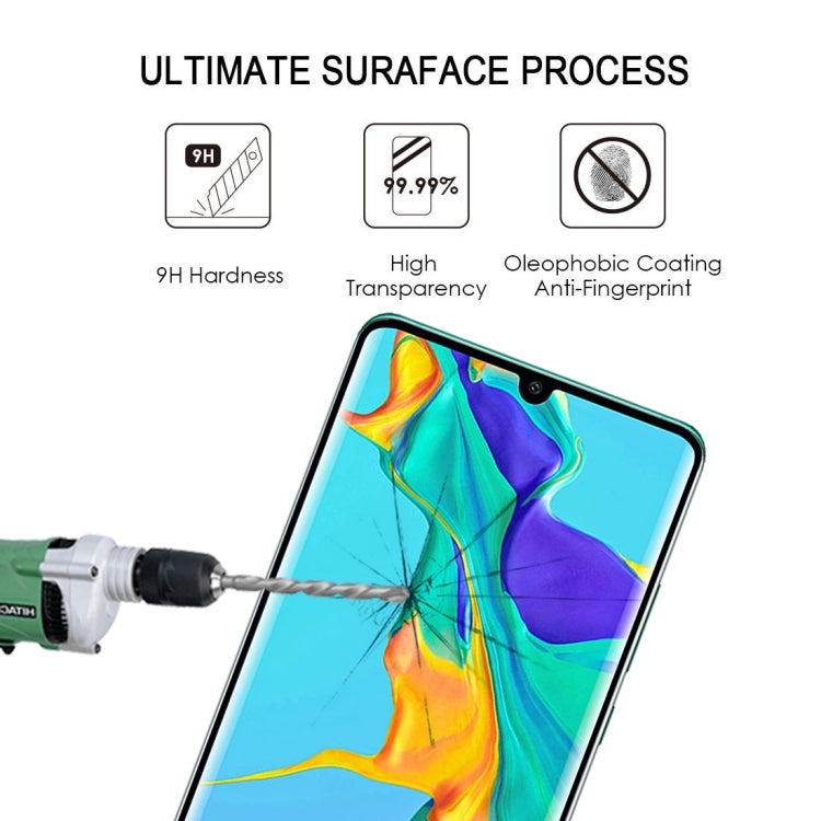 Edge Glue 3D Curved Edge Full Screen Tempered Glass Film for Huawei P30 Pro(Black) - Huawei Tempered Glass by buy2fix | Online Shopping UK | buy2fix