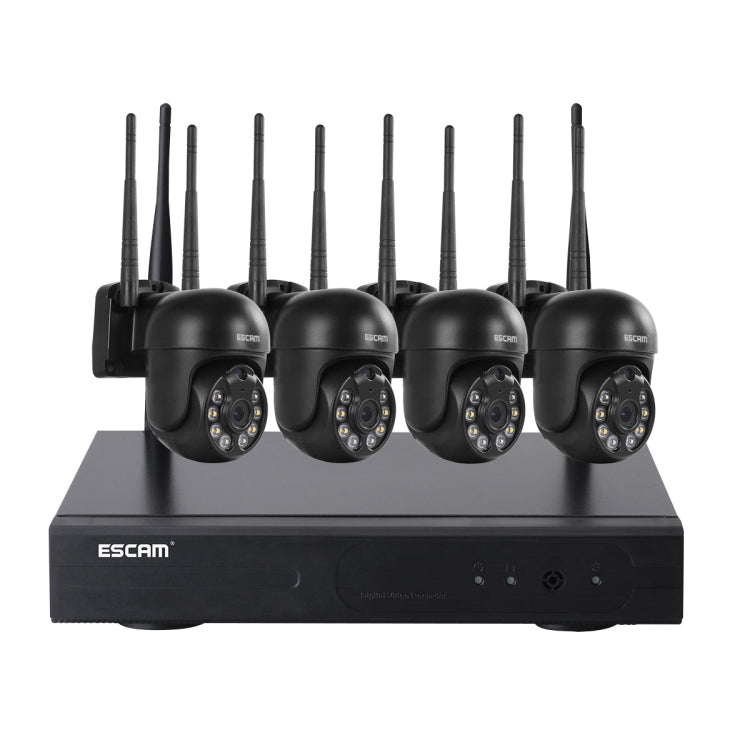 ESCAM WNK614 HD 3.0 Million Pixels 8-channel Wireless + 4IPC Wireless NVR Security System, UK Plug - Security by ESCAM | Online Shopping UK | buy2fix