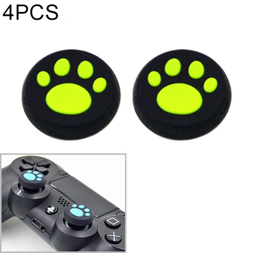 4 PCS Cute Cat Paw Silicone Protective Cover for PS4 / PS3 / PS2 / XBOX360 / XBOXONE / WIIU Gamepad Joystick(Green) - Cases by buy2fix | Online Shopping UK | buy2fix
