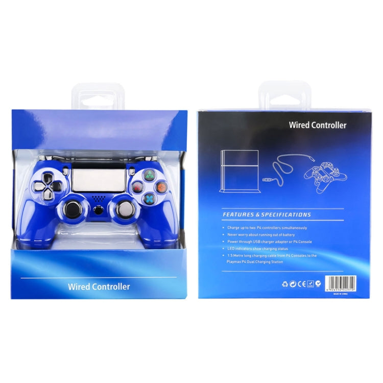 Snowflake Button Wired Gamepad Game Handle Controller for PS4(Blue) - Gamepads by buy2fix | Online Shopping UK | buy2fix