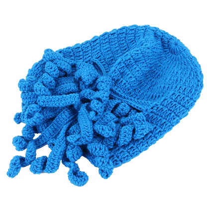 Amurleopard Unisex Barbarian Knit Beanie Octopus Tentacle Cap Winter Warm Face Mask Crochet Hat(Blue) - Protective Helmet & Masks by buy2fix | Online Shopping UK | buy2fix