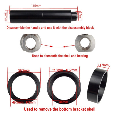 BIKERSAY BT040S1 Bicycle Press-in Type Axis Bracket Static Installation Removal Tool Set, Basic Edition - Outdoor & Sports by BIKERSAY | Online Shopping UK | buy2fix