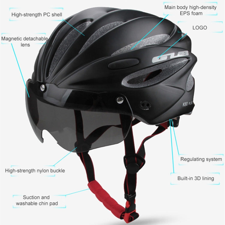 GUB K80 Plus Bike Helmet With Visor And Goggles(Red) - Protective Helmet & Masks by GUB | Online Shopping UK | buy2fix