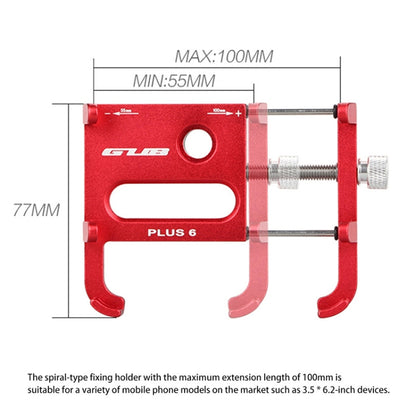 GUB Plus 6 Aluminum Alloy MTB Bike Bicycle Phone Holder(Black Red) - Holders by GUB | Online Shopping UK | buy2fix