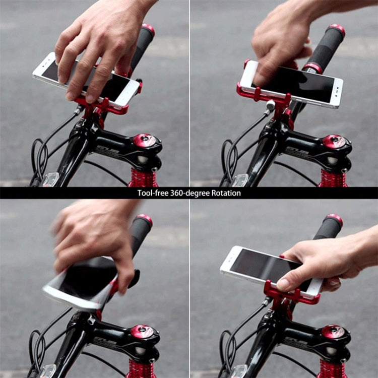 GUB Plus 6 Aluminum Alloy MTB Bike Bicycle Phone Holder(Black Red) - Holders by GUB | Online Shopping UK | buy2fix