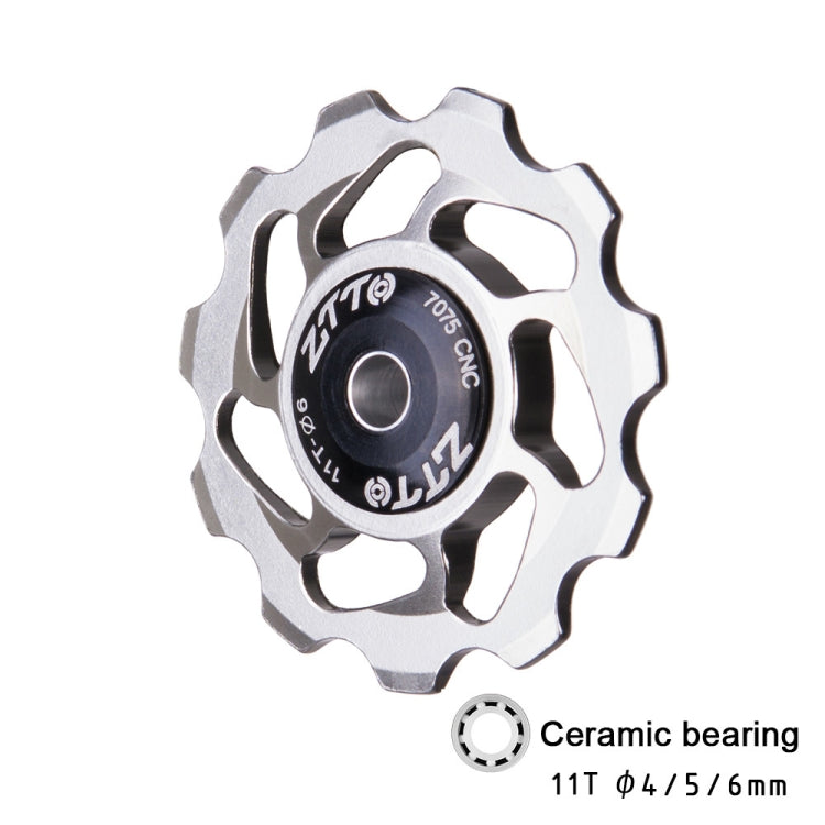 ZTTO 11T 4/5/6 MM Bicycle Derailleur Ceramic Bearing Bicycle Accessories (Silver) - Guide wheels by ZTTO | Online Shopping UK | buy2fix