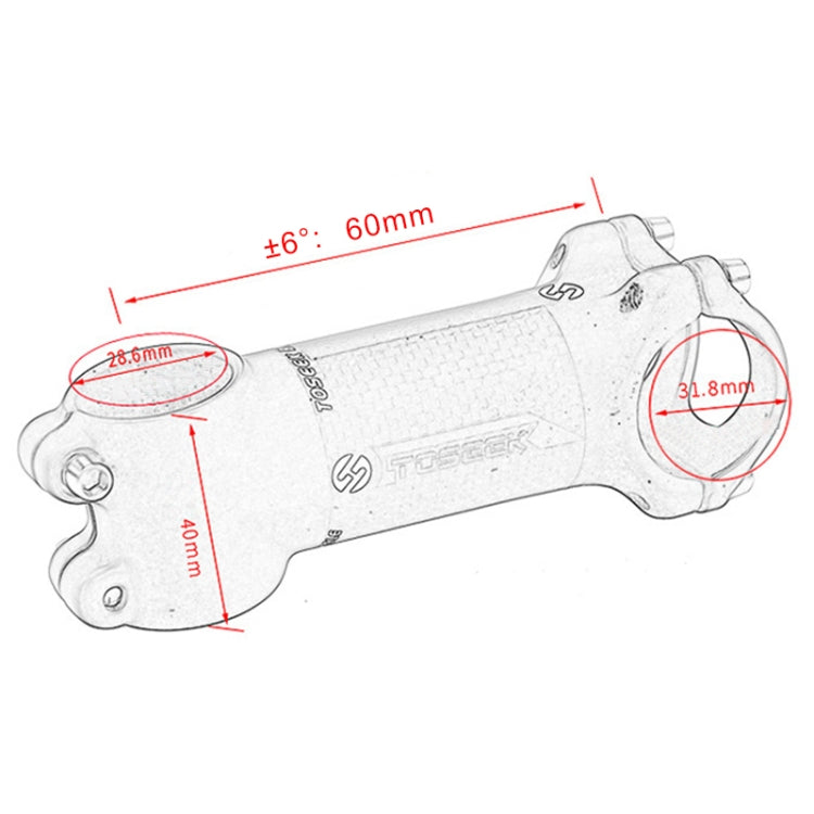 TOSEEK Road Mountain Bike Ultra-light Handlebar Stem Riser Faucet, Size: 6 Degree, 60mm (Gloss) - Bicycle Grips by TOSEEK | Online Shopping UK | buy2fix