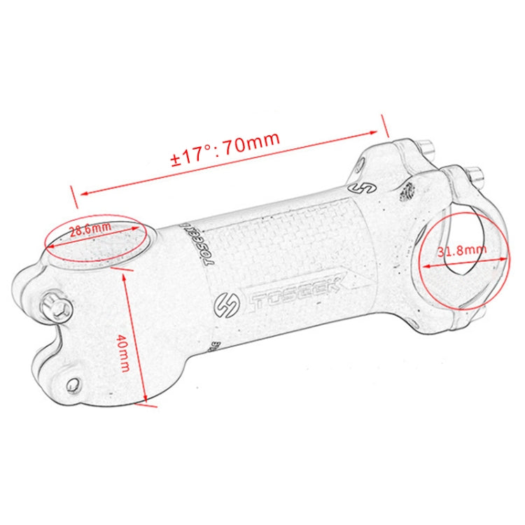 TOSEEK Road Mountain Bike Ultra-light Handlebar Stem Riser Faucet, Size: 17 Degree, 70mm (Matte) - Bicycle Grips by TOSEEK | Online Shopping UK | buy2fix