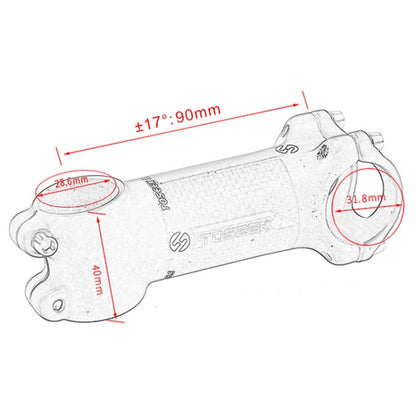 TOSEEK Road Mountain Bike Ultra-light Handlebar Stem Riser Faucet, Size: 17 Degree, 90mm (Matte) - Bicycle Grips by TOSEEK | Online Shopping UK | buy2fix