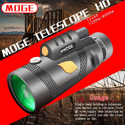 Moge 12x50 Professional HD Monocular Night Vision Telescope With Tripod - Outdoor & Sports by buy2fix | Online Shopping UK | buy2fix
