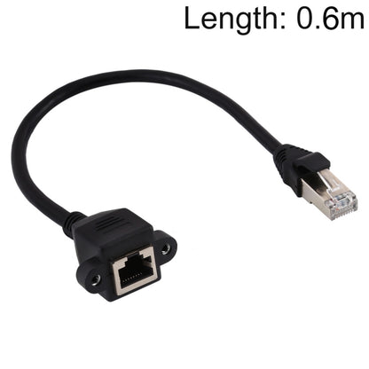 RJ45 Female to Male CATE5 Network Panel Mount Screw Lock Extension Cable , Length: 0.6m - Lan Cable and Tools by buy2fix | Online Shopping UK | buy2fix