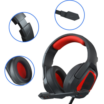 SADES MH602 3.5mm Plug Wire-controlled E-sports Gaming Headset with Retractable Microphone, Cable Length: 2.2m(Black Red) - Multimedia Headset by SADES | Online Shopping UK | buy2fix