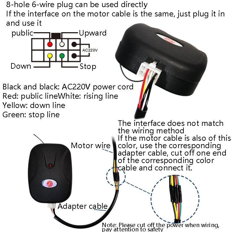 Electric Garage Door Controller Rolling Door Roll Gate Remote Control Plug-Chain Motor Receiver with Cable - Consumer Electronics by buy2fix | Online Shopping UK | buy2fix