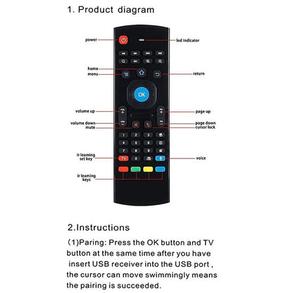 MX3-L Voice without Backlit 2.4GHz Fly Air Mouse Wireless Keyboard Remote Control - MINI PC Accessories & Gadgets by buy2fix | Online Shopping UK | buy2fix