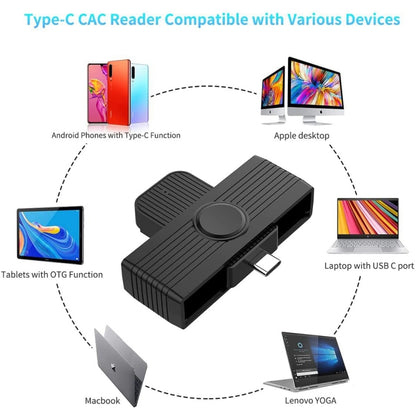 Rocketek CR318-C Type-C Smart Card / SIM / ID / CAC Card Reader -  by ROCKETEK | Online Shopping UK | buy2fix