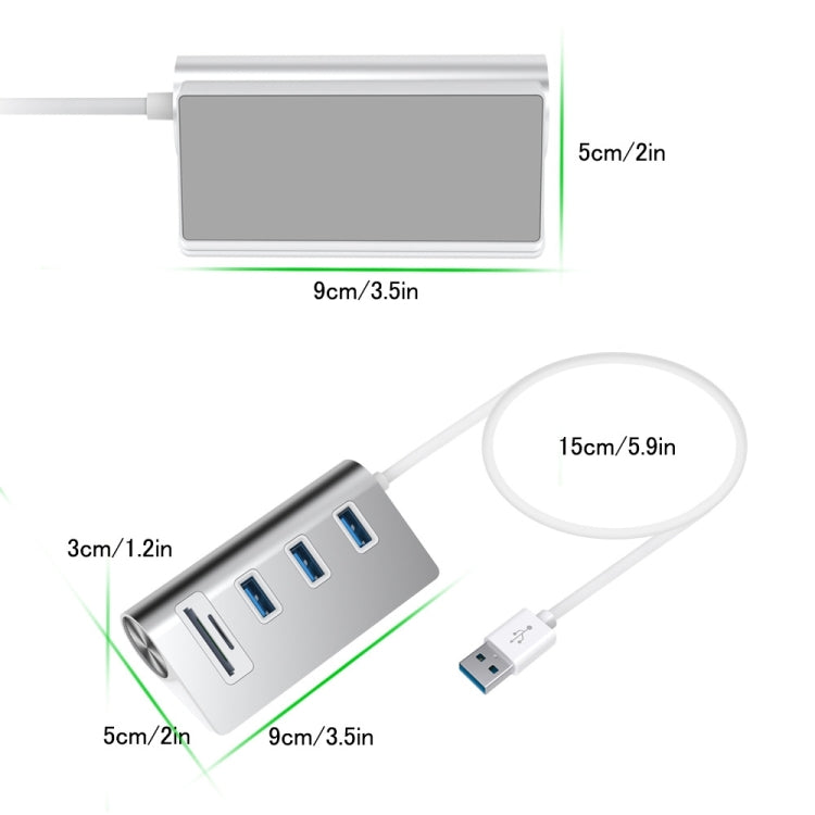 Rocketek HC422 USB3.0 x 3 + SD / TF Card Reader HUB Adapter - USB 3.0 HUB by ROCKETEK | Online Shopping UK | buy2fix