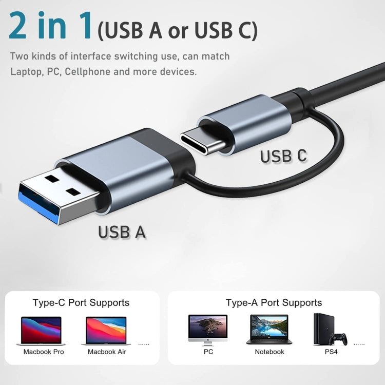 BYL-2208TU 5 in 2 USB + USB-C / Type-C to USB Multifunctional Docking Station HUB Adapter - USB HUB by buy2fix | Online Shopping UK | buy2fix